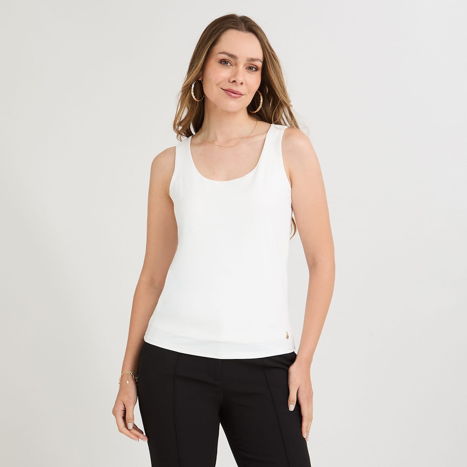 Polera Básica sin Mangas Blanco
